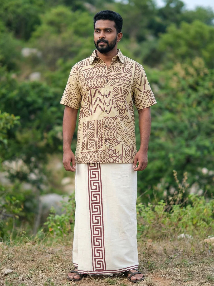 Bhargava Shirt Tribal Handblock Shirt